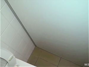 CAUGHT AND SPY GERMAN school teenagers shag ON restroom AT college