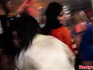 euro inexperienced cockriding at club during soiree