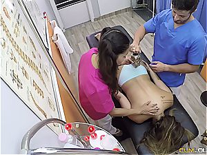 incredible threesome pounding on the massage table